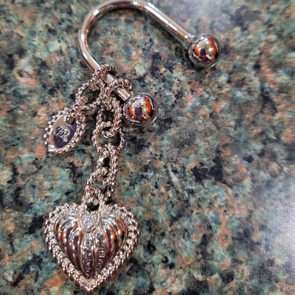 Judith Ripka Sterling Silver Heart Keychain